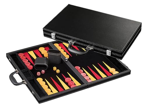Backgammon Philos Donousa 18-inch pour éviter les bruits de dés et les pions qui glissent