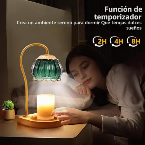 Miniatura 3 de Lámpara Calentador De Velas Regulable Con Temporizador, Calentador De Velas Eléctrico Con 2 Bombillas, Lámpara Calienta Velas Para Decoración Del Dormitorio Del Hogar