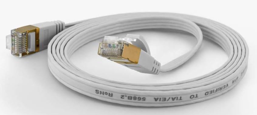 wantecWire Extra Flat Patch Cable CAT.6 FTP Shielded White White Länge 5m