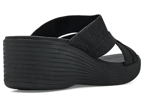 Skechers SKECHERS Women's Parallel Lite-Perfect Tones Wedge Sandal, Black/Black, 8