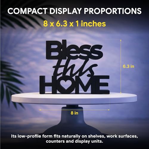 Image of Mad Masters Bless This Home Vastu Desk Decor - Aesthetic Table, Shelf & Wall Showpiece for Home Office, Business. Blessing & Friendly Gifting, Matte Black (20.3 x 16 x 2.5 cm)