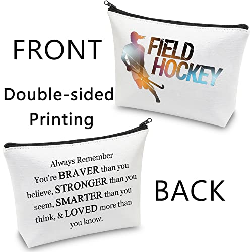 Field Hockey Gift for Women Makeup Bag Field Hockey Player Gift Field Hockey Girls Gift Field Hockey Lover Gift Cosmetics Bag (Field Hockey Bag) - Image 3