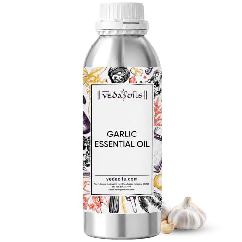 Image of VedaOils Garlic Essential Oil 100ml | 100% Pure, Natural & Undiluted Therapeutic Grade Garlic Oil for Pain Relief, Aromatherapy, Skin Health, Acne Care, Hair Regrowth & Strong Healthy Hair