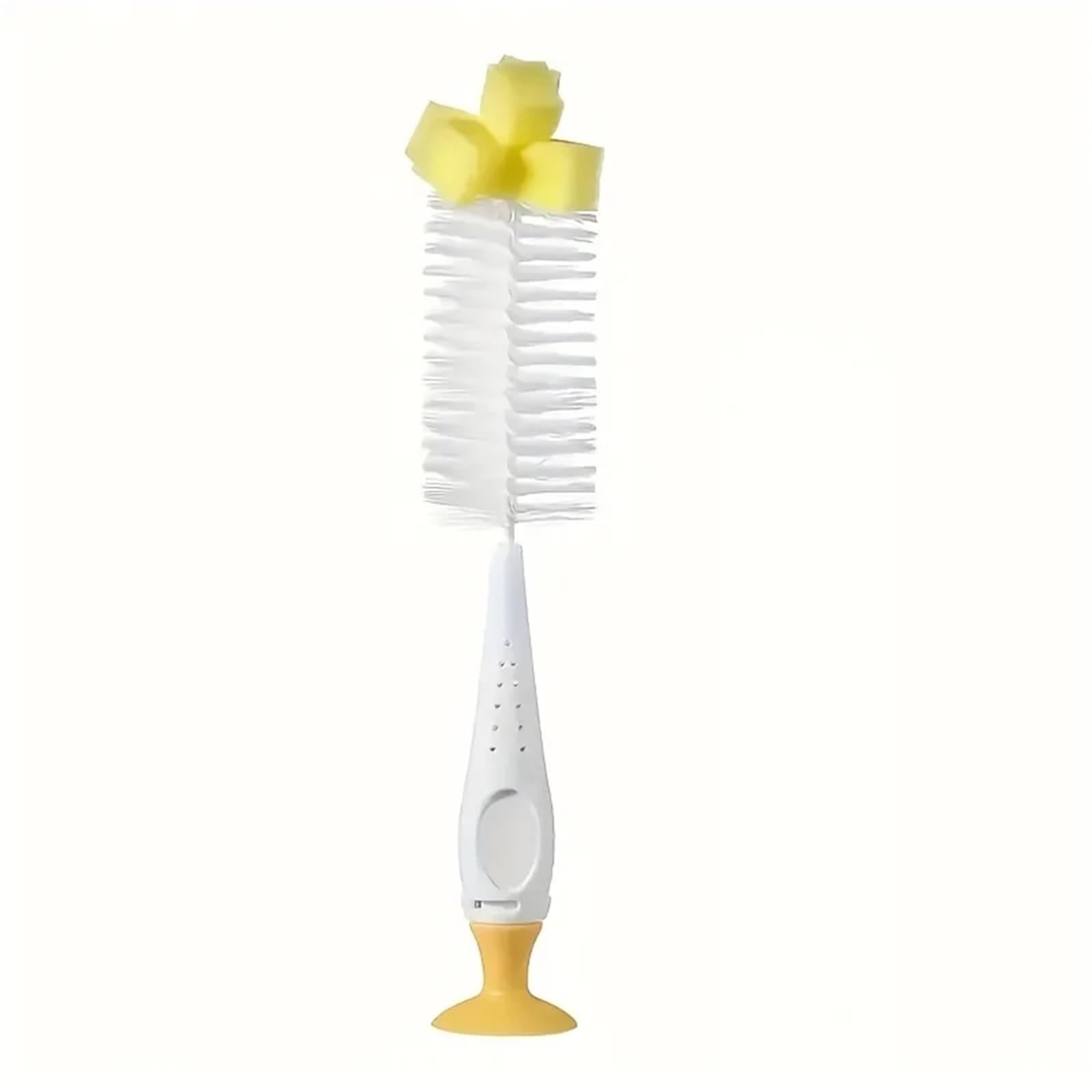 bottle brush Bottle Brush Nylon Sponge With Suction Cup, Household Cleaning(Yellow)