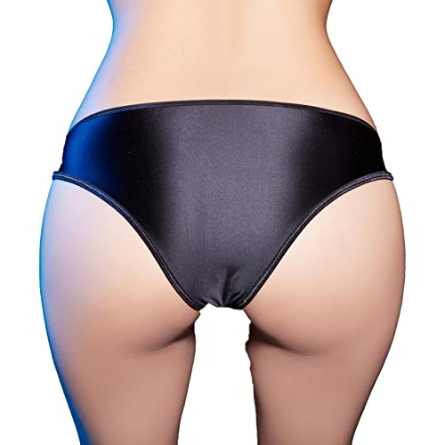 Men's Oil Silk Underwear Glossy Open Sheath Briefs Panties Low Rise Bulge Pouch Underpants3