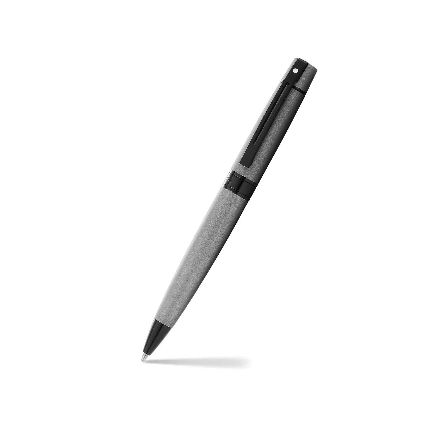 Sheaffer 300 9345 - Bolígrafo gris mate con bordes negros pulidos