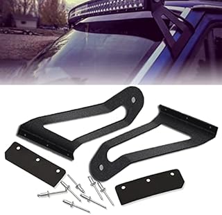 Samman 50" LED Windshield Brackets 50 in Curved Light bar Mount XJ MJ Roof/Upper Windshield 50 Inch Mounting Bracket Compatible with Jeep Cherokee XJ 1984-2001 & Comanche MJ 1986-1992