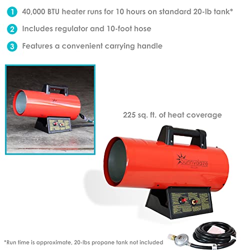 Sunnydaze 40,000 Btu Forced Air Propane Heater - Auto-Shutoff For Overheating Protection - Piezo Ignition #TOP3