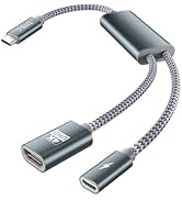 Basesailor USB Type-C to HDMI 変換アダプタ [4K解像度] +タイプC 100W PD急速充電ポート、2-in-1 タイプC to 4K HDMI メス アダプタ、...