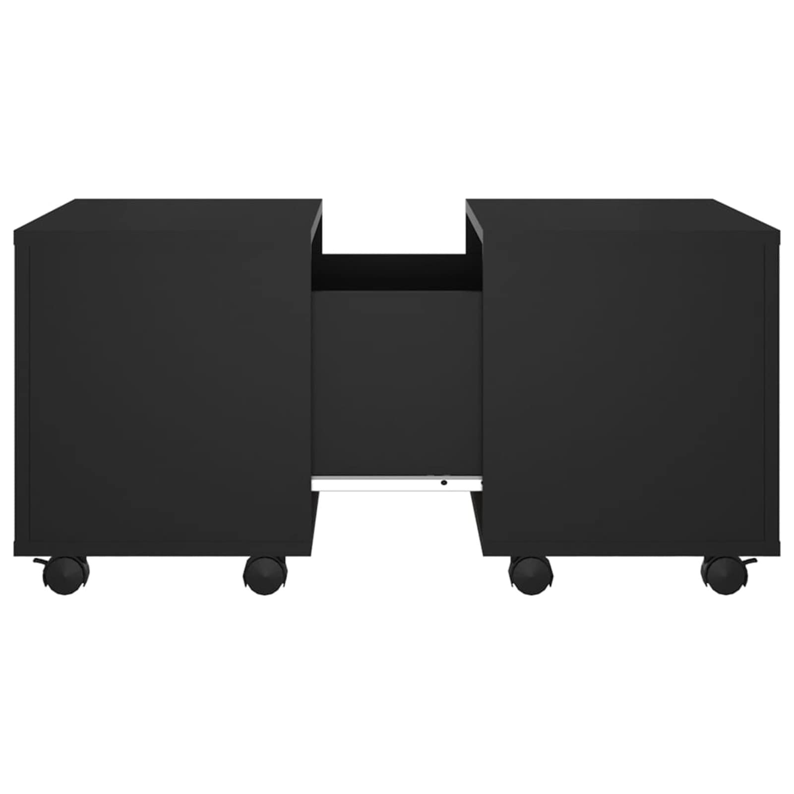 Homgoday Tavolino da caffè nero 60 x 60 x 38 cm, in legno ingegnerizzato, tavolino da tè per soggiorno, sala d'accoglienza degli ospiti, camera da letto e mobili da ufficio