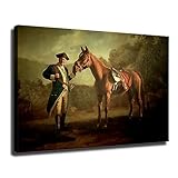 DesPol Napoleon Tony Soprano and Pie-O-My Horse Poster Canvas Pictures Print Wall Art for Living Room Bedroom Decor (24x36inch,Framed)