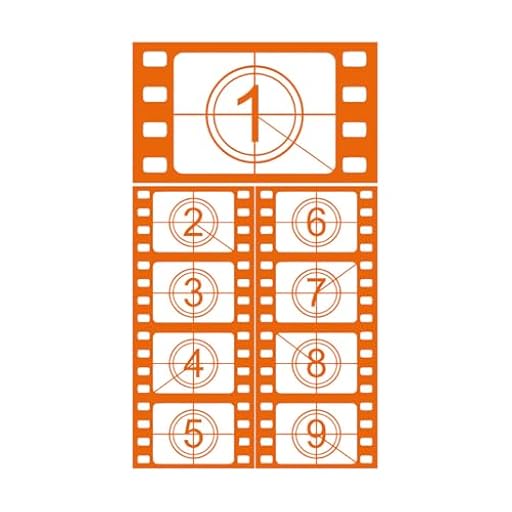Tira de película Cine Filmación Película Calcomanías de tallado fino 30x52.2cm Se puede modificar y añadir información Naranja | Ya disponible en tu tienda friki favorita! En mundofriki.es!