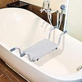 MegLob Taburete de ducha para bañera, banco de ducha suspendido ligero, asiento de ducha de aluminio de ancho ajustable, capacidad de 300 libras, división de bañera, asiento de ducha para ancianos y