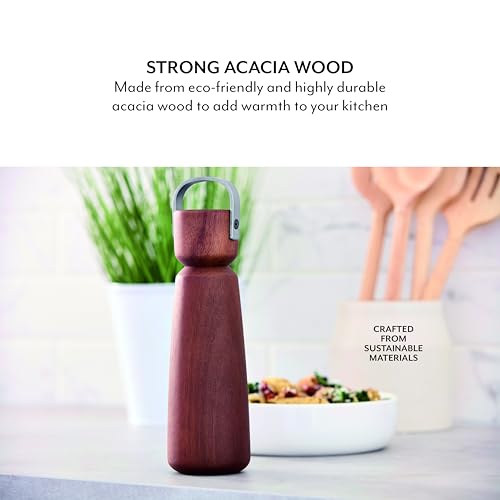Sur La Table Core Large Manual Salt or Pepper Mill, Brushed Nickel Handle, Easy Grind Mechanism, Ceramic Grinder, 45.7ml Capacity, Walnut Colour, SLT847113 - Image 5