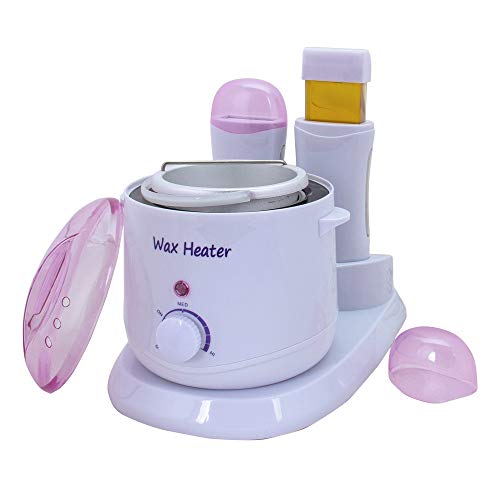 Enthaarungsmittel 200G Wachs Roller Wachs Patrone + Elektrisch Heiß Paraffin 600CC Wachswärmer Wachserhitzer zum Männer & Frau Spa Bad