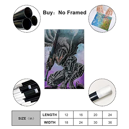 Comics Berserk Kentaro Miura Poster 12 Canvas Poster Bedroom Decor Sports Landscape Office Room Decor Gift Unframe-Style 12X18Inch(30X45Cm) #TOP1