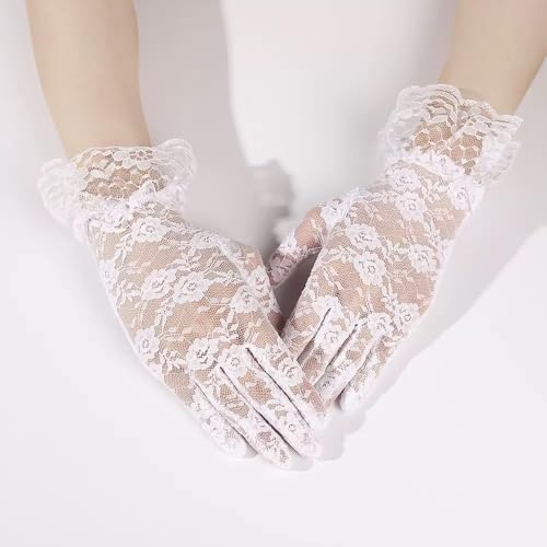 1pair white Lace Gloves，Premium Quality Meets Feminine Design for Women4