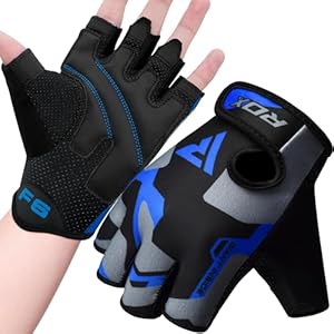 RDX Weight Lifting Gloves Gym Fitness Workout, Anti Slip Padded Palm Protection Elasticated Strength Training Equipment Half Finger Exercise Calisthenics Cycling Climbing, Men Women
