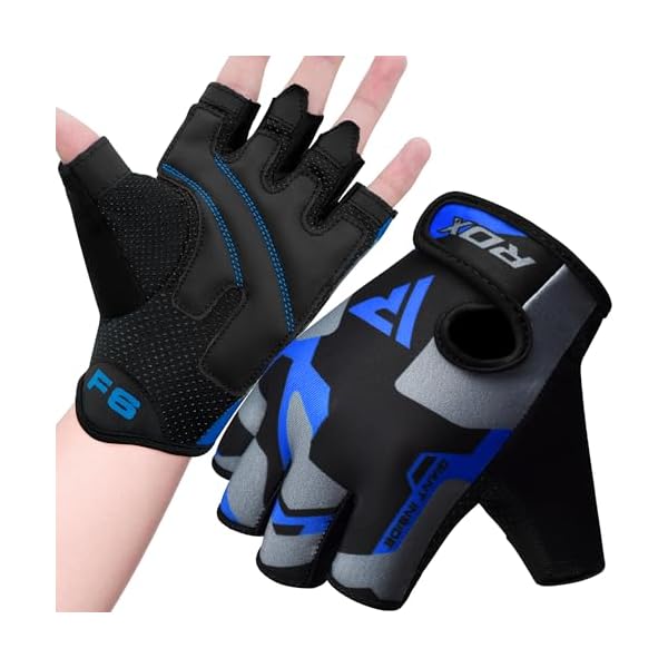 RDX Weight Lifting Gloves Gym Fitness Workout, Anti Slip Padded Palm Protection Elasticated Strength Training Equipment Half Finger Exercise Calisthenics Cycling Climbing, Men Women