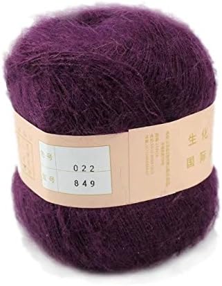 Artilin One Skein Soft&Warm Angola Mohair Cashmere Wool Knitting Yarn 50g,Deep Purple