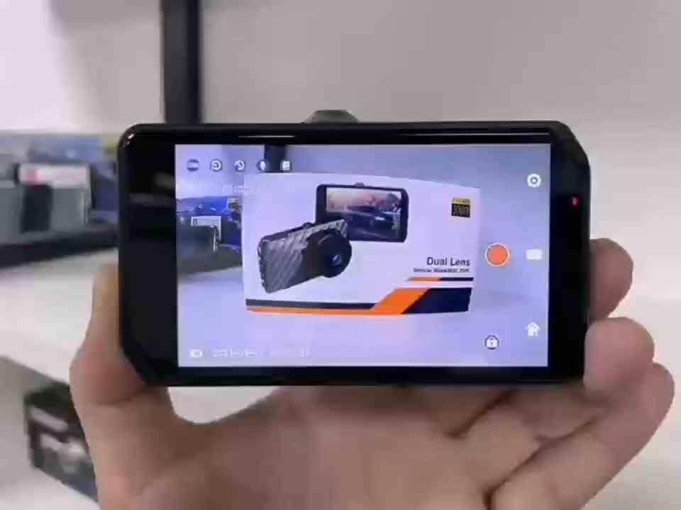 Image of QAWACHH Touch Screen Dash Cam 4 inch 1080P Dual Lens Car DVR Recorder Front and Rear Camera