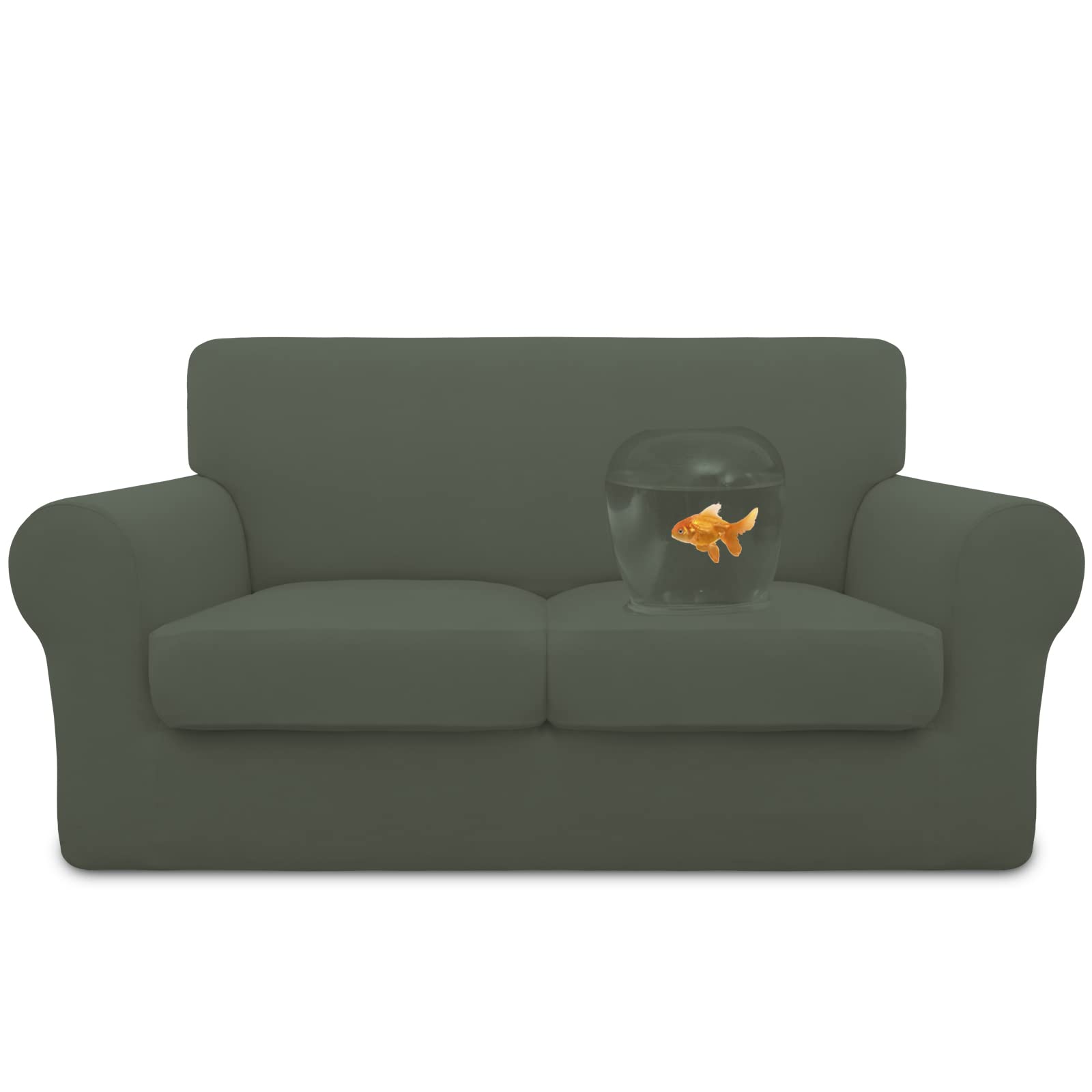 Easy-Going Waterproof 3-Piece Loveseat Cover Couch Covers for Sofa