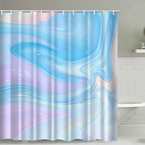 Verngo Blue Purple Marble Shower Curtain Abstract Pink Ombre Swirl Modern Fashion Art Bath Curtain Aesthetic Bathroom Decor Polyester Curtains 72 X 72 Inches #TOP1