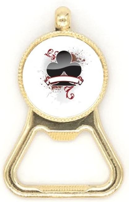 トランプ ギャンブル用品 チップ柄 ビールボトルキャップオープナー ステンレススチール キーチェーン