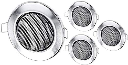 Pack de 4 mini altavoces empotrables de metal para techo u0096 Diseño halógeno u0096 Cromo
