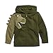 TT- Geschenk Baby Kinder Mädchen Jungen Kapuzenpullover Hoodie Dinosaurier Cardigan Sweatshirt Langarm Kapuze Zip Up Pullover Sweatjacke Casual Frühling Pulli Tops 18Months-6 Jahre (Green, 2-3 Years)