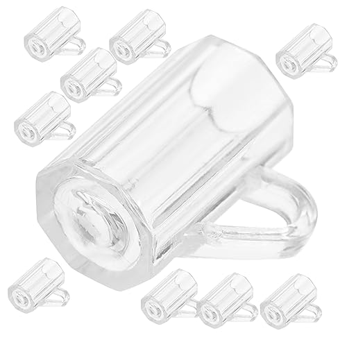 Toyvian 10 Pezzi roba in miniatura casa giocattolo minibar Bicchieri da bere mini miniclis coppa calzante roba minuscola tazze per bambole tazza in miniatura realistica AbS Transparent