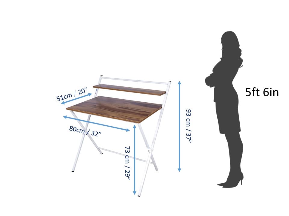 Image of BLUMUNO X-Plus Office Table for Sturdy Work Table for Home, Study, Office & Work from Home Setup I Foldable /No Assembly Required I Multipurpose Table (Posh Wooden Finish)