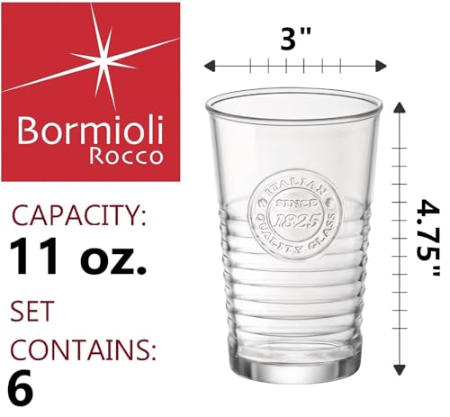 Bormioli Rocco Officina 1825 Water Glass, 11 oz., Set of 6 , 10.25 oz, Clear by Bormioli Rocco - Used condition - Image 3