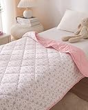 Floral Toddler Comforter - Down Alternative Toddler Comforter - Lightweight & Warm Baby Quilt Blanket - Soft & Breathable - All Season Kids Duvet Insert for Crib & Stroller - Machine Washable - 39x47