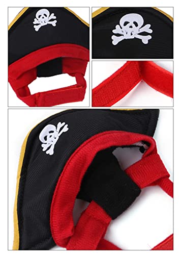 XIAOYU 3 Pieces Halloween Dog Pirate Costume Set - Pet Hat, Skull Triangle Bandana, and Blindfold for Dog Cat Cosplay Black - Image 4