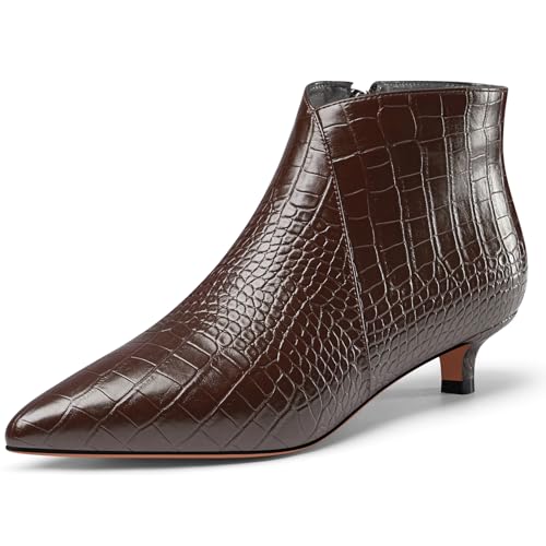 Bottines courtes de bureau pour femme Aachcol à talon bas 3.6 cm et bout pointu élégant