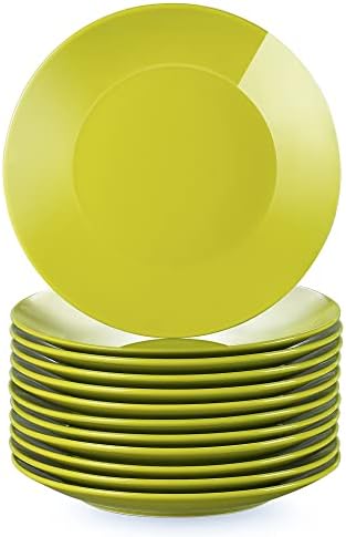 LOVECASA 'Sweet' 6-Piece Dessert Plates Round China Porcelain Side Plate Snack Plate Salad Plate for Salad/Fruit/Snack Plate, Black 21.5*21.5*2.5 cm