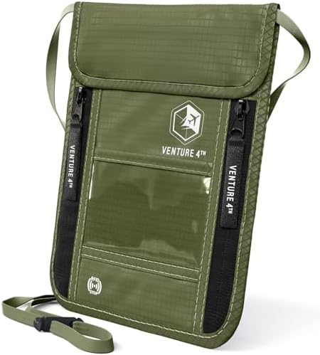 VENTURE 4TH Neck Wallet for Women & Men – RFID Blocking Passport ...