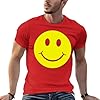 Smile Face Graphic Tee – Acid House Music Aesthetic Shirt for Men and Women Red-Style 4XL #3