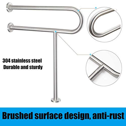 Flyskip Toilet Grab Bar,24 Inch Stainless Steel Handicap Rail For Bathroom Shower Safety,Non-Slip Hand Grips For Disabled, Elderly, Handicapped, And Pregnant Women,Floor To Wall-Mounted Support Bar #TOP2