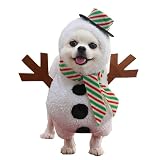 IOICYBF Halloween Dog Costume, Cute Cosplay Clothes, Christmas Outfit for Pet, Funny Doll Wig Pug, Snowman S