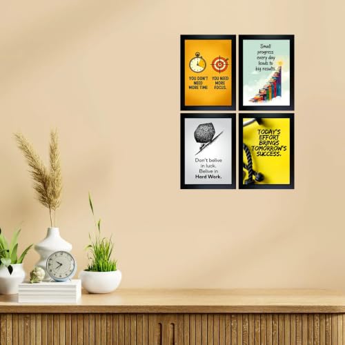 Image of CrowdHall Motivation Photo Frame | Motivation Frame | Motivational Quotes Wall Art for Living Room, Home Decor, Bedroom, Office. (Size 13 X 17 inch, 4 Frame Combo) (6.5 x 8.5 Each Frame Size)