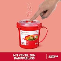 Sistema Mikrowellen-Behälter | Mikrowellen-SuppentassePorridge-Schale & Nudel-Schale | Mikrowellengeeignete Lebensmittelbehälter mit Dampfventil | 3 Stück – Ansicht 3