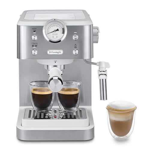 デロンギ エスプレッソカプチーノメーカー クラシック エスプレッソマシン ラテアートミルクフロッサー ホワイト EM450J-W 【ファミリー登録で3年保証】