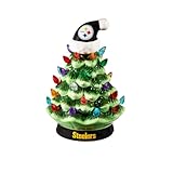 NFL Pittsburgh Steelers Ceramic Christmas Trees That Light Up | 8' LED Vintage...
