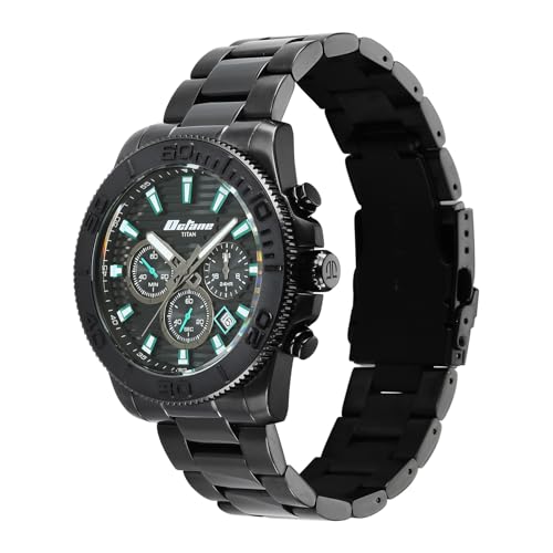 Image of Titan Octane Fashion Accendo Chronograph with Knurled Bezel & Lume Hands Watch for Men - 90239NM01