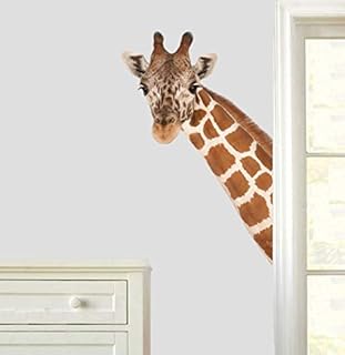 Giraffe Head Facing Left Wall Art Stickers Living Dining Hallway Room African Safari Decal