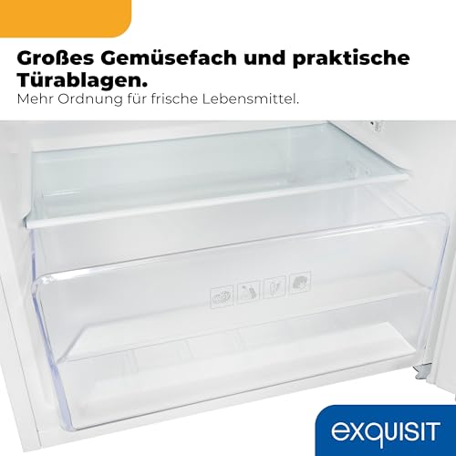 Exquisit Vollraumkühlschrank | 242 l Nutzinhalt | Energieeffizienzklasse D | 39 dB Geräusch | LED-Beleuchtung, manuelle Temperaturregelung, wechselbarer Türanschlag | KS5320-V-H-040D weiss