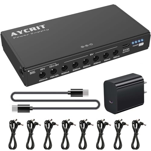 AYCRIT Rechargeable 12800mAh Guitar Pedal Supply