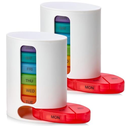 Pilulier hebdomadaire anti-oubli avec 7 compartiments amovibles multicolores